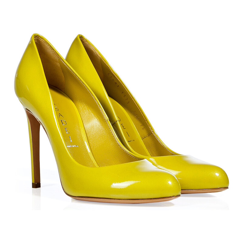 Casadei Pearly Yellow Patent Leather Pumps