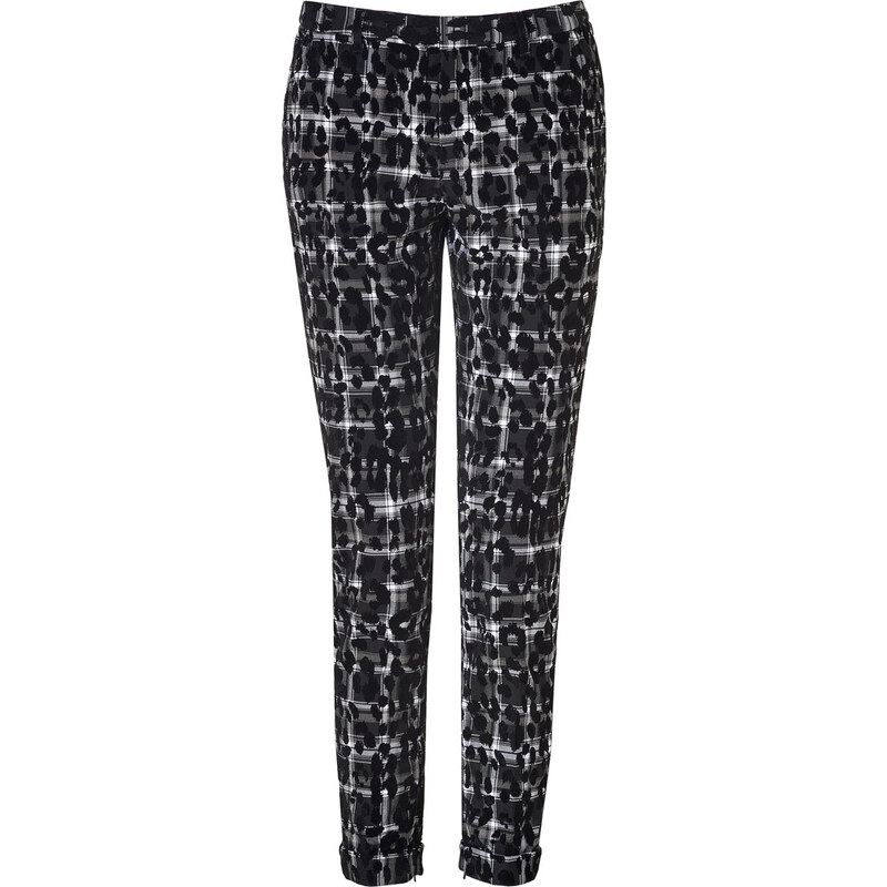 Juicy Couture Black Combo Leopard and Plaid Pant