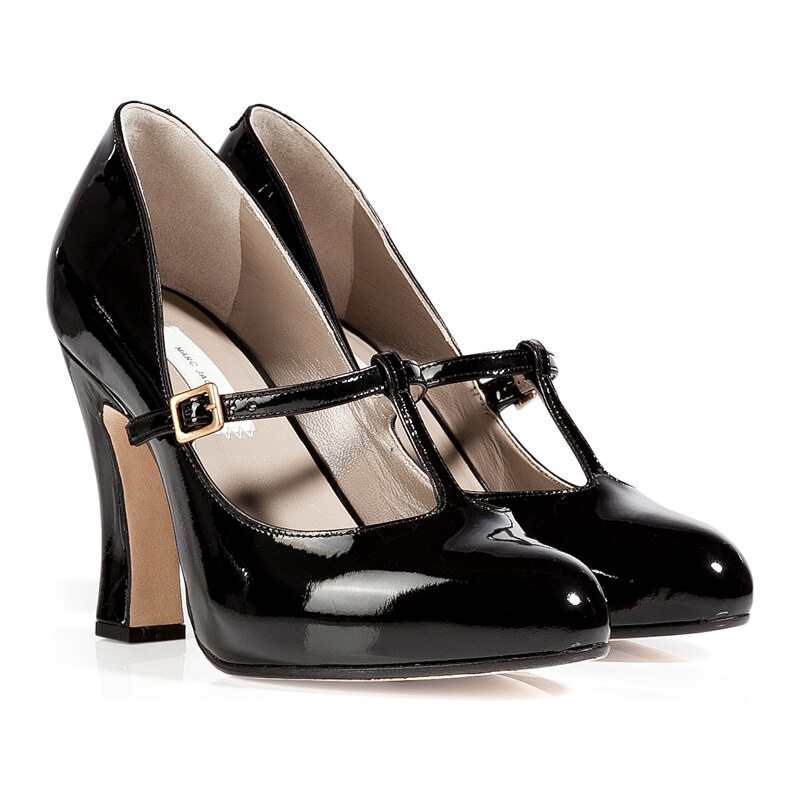 Marc Jacobs Patent Leather T-Strap Mary-Janes in Black