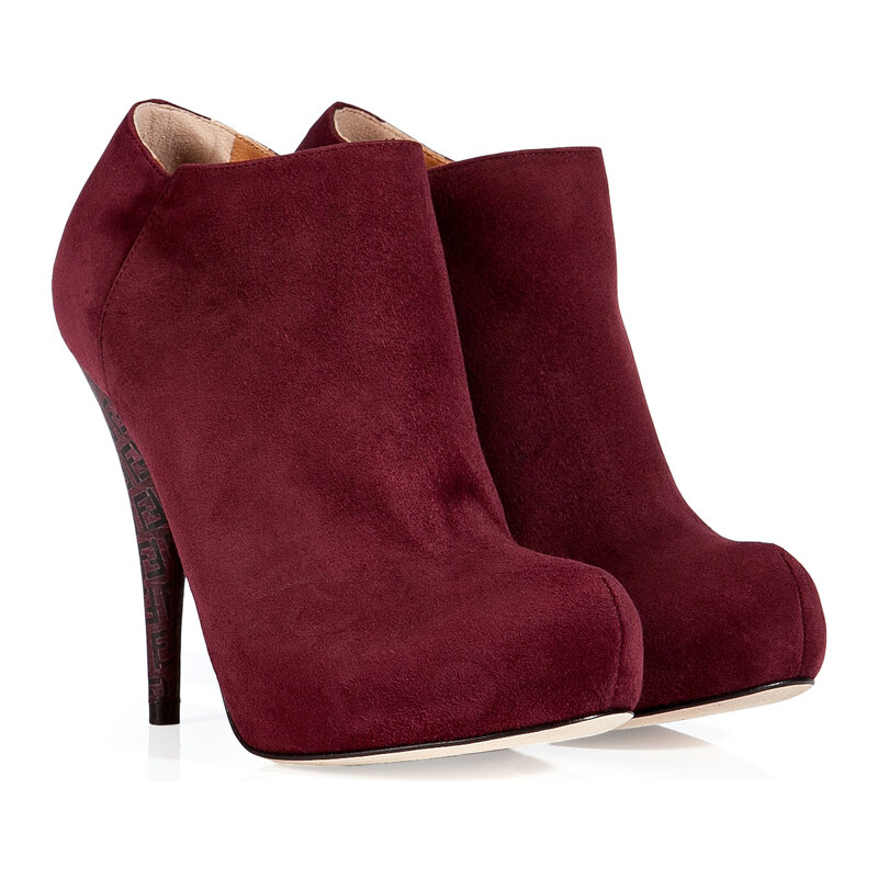 Fendi Suede Ankle Boot in Aubergine