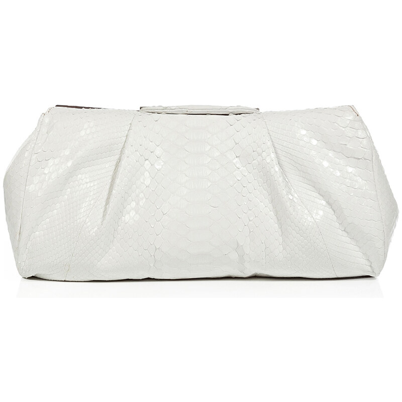 Zagliani White Python Clutch