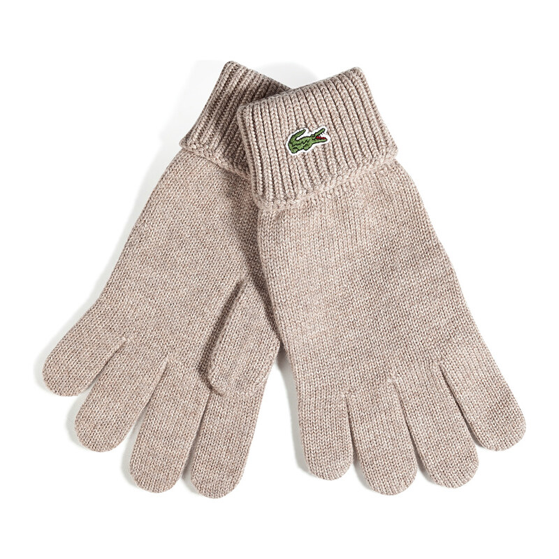 Lacoste Wool Gloves in Sand