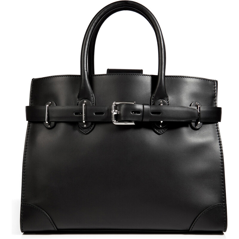 Ralph Lauren Collection Leather Ralin Medium Spectator Tote in Black