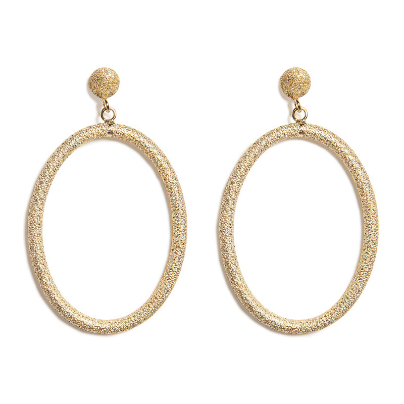 Carolina Bucci 18K Gold Gitane Sparkly Oval Earrings