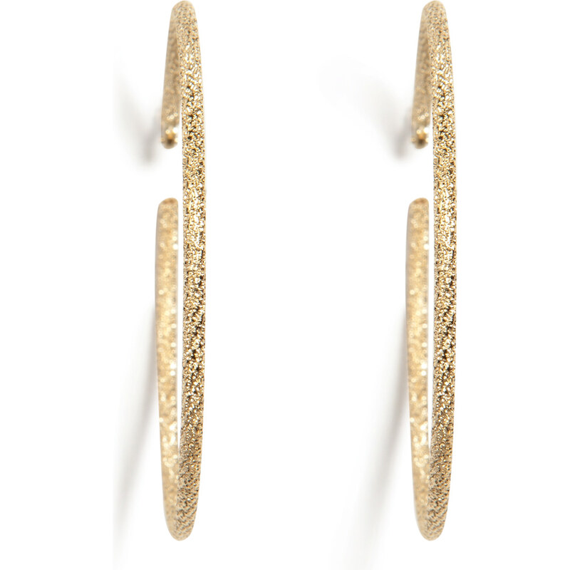Carolina Bucci 18K Gold Medium Sparkly Hoop Earrings