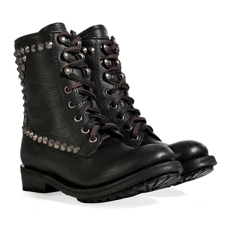 Ash Leather Ralph Destroyer Boots in Black