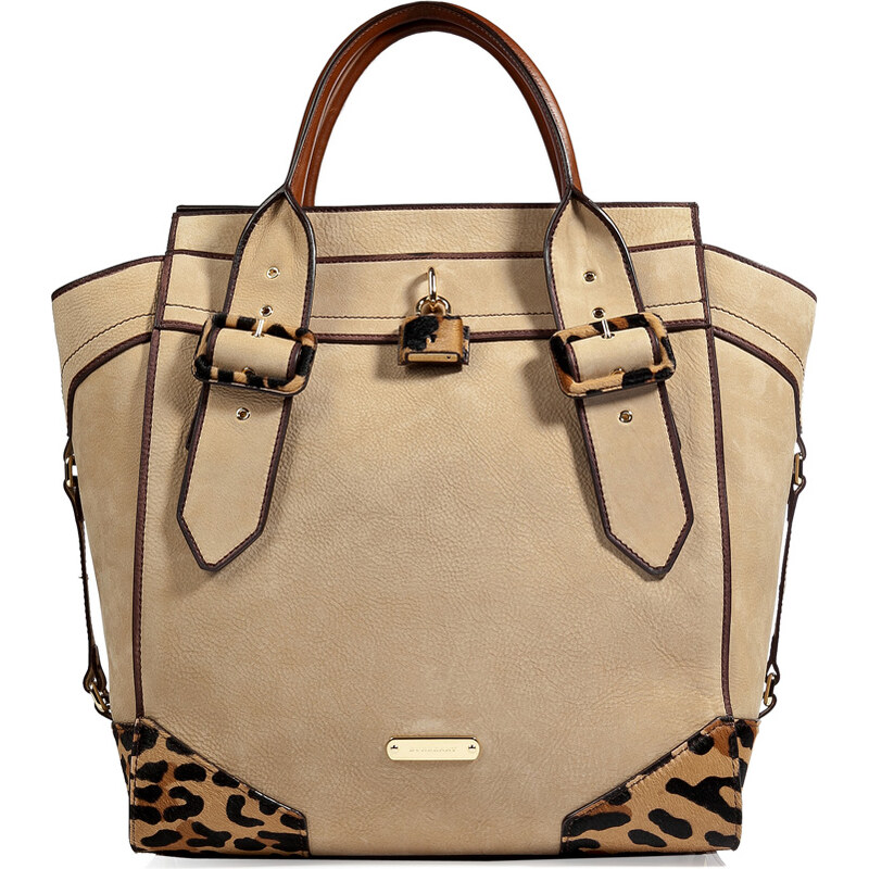 Burberry London Leather/Haircalf Manor Tote in Honey