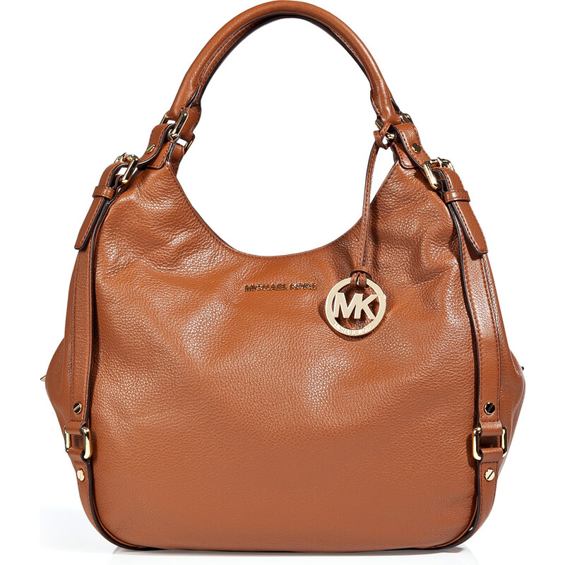 Michael Michael Kors Leather Buckled Side Bedford Hobo in Luggage