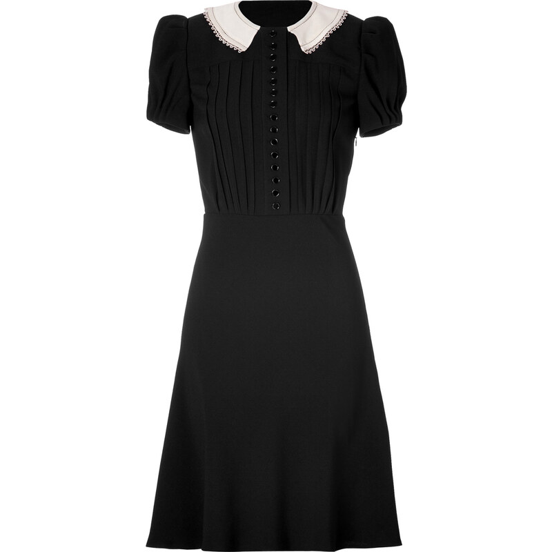 Ralph Lauren Collection Contrast Collar Dress in Black