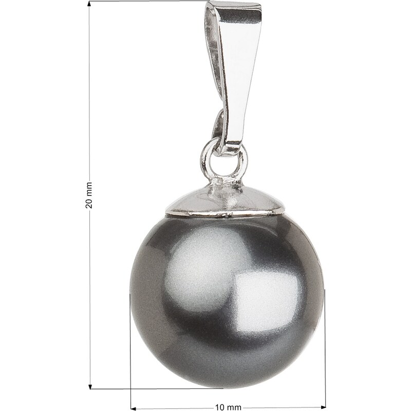 Evolution Group s.r.o. Stříbrný přívěsek s šedou Swarovski kulatou perlou 34150.3