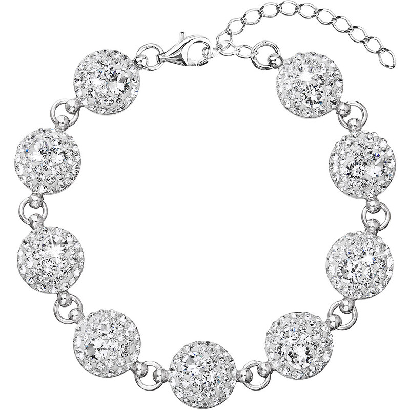 Stříbrný náramek se Swarovski krystaly bílý 33048.1 62960840
