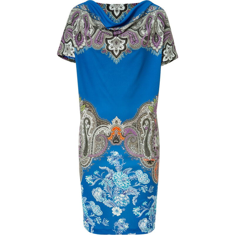 Etro Blue-Multi Paisley Print Jersey Dress