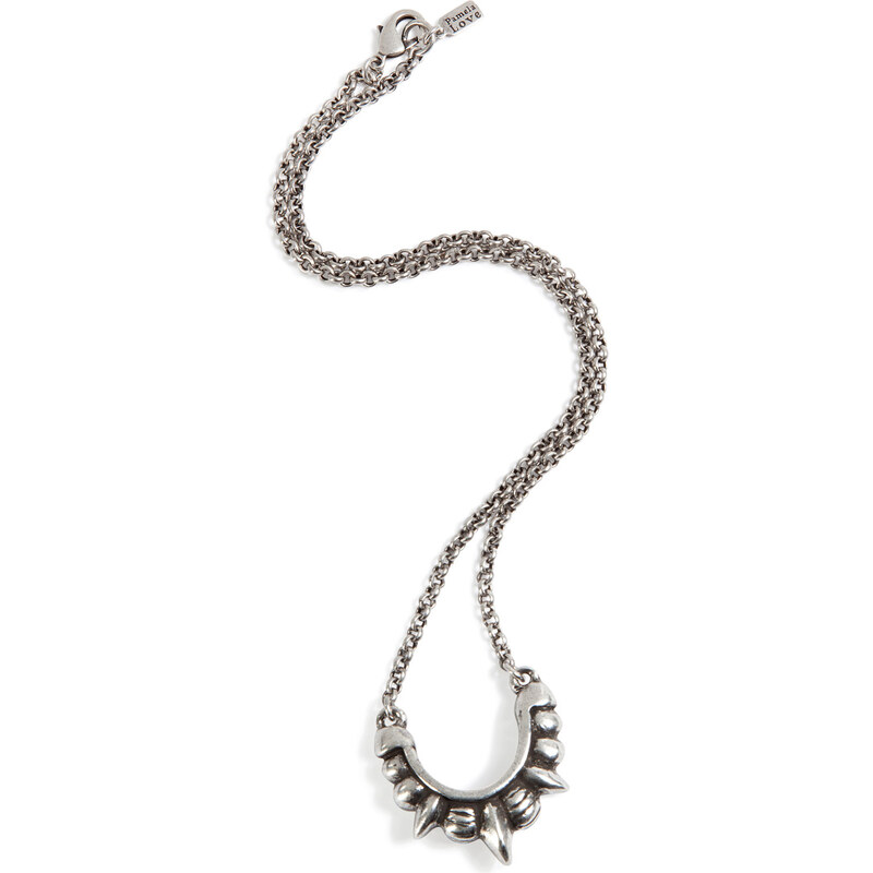 Pamela Love Small Tribal Spike Necklace in Antique Silver