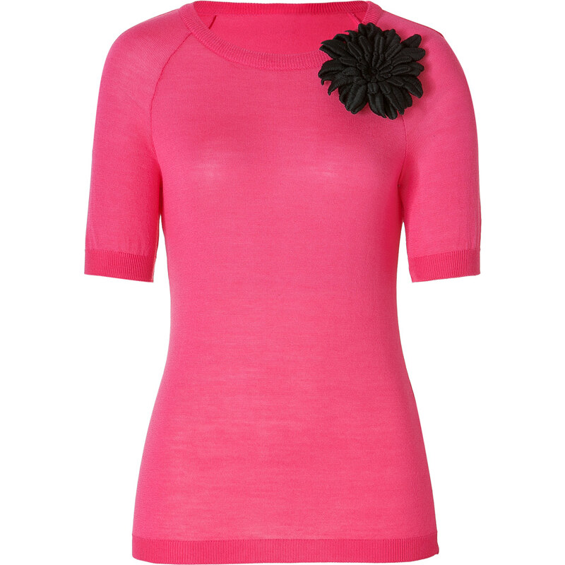 Moschino C&C Wool Knit Top with Corsage