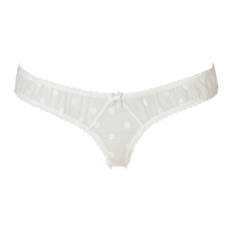 Mimi Holliday Dotty LAmour Thong in White/Pink
