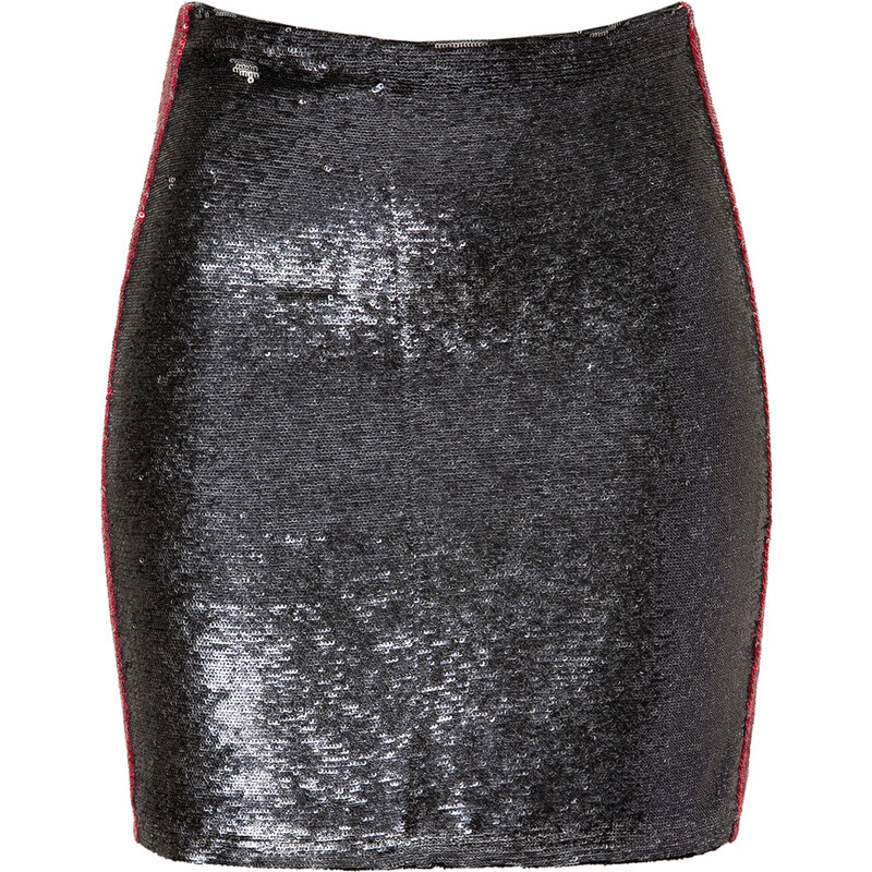 Iro Black/Red Sequined Skirt