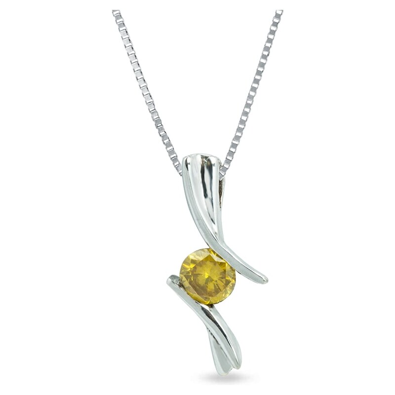 Zlatý náhrdelník se žlutým diamantem KLENOTA k0116012