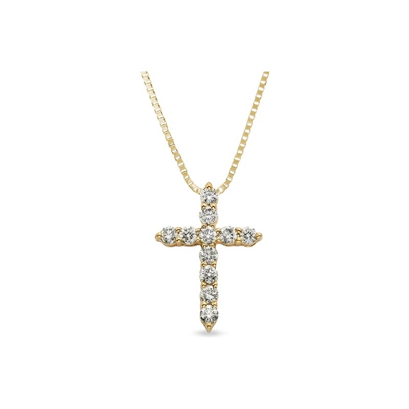 Zlatý diamantový kříž KLENOTA je3091