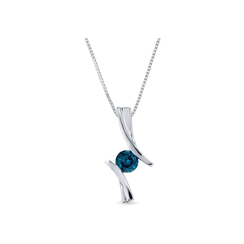 Zlatý náhrdelník s modrým diamantem KLENOTA k0116022