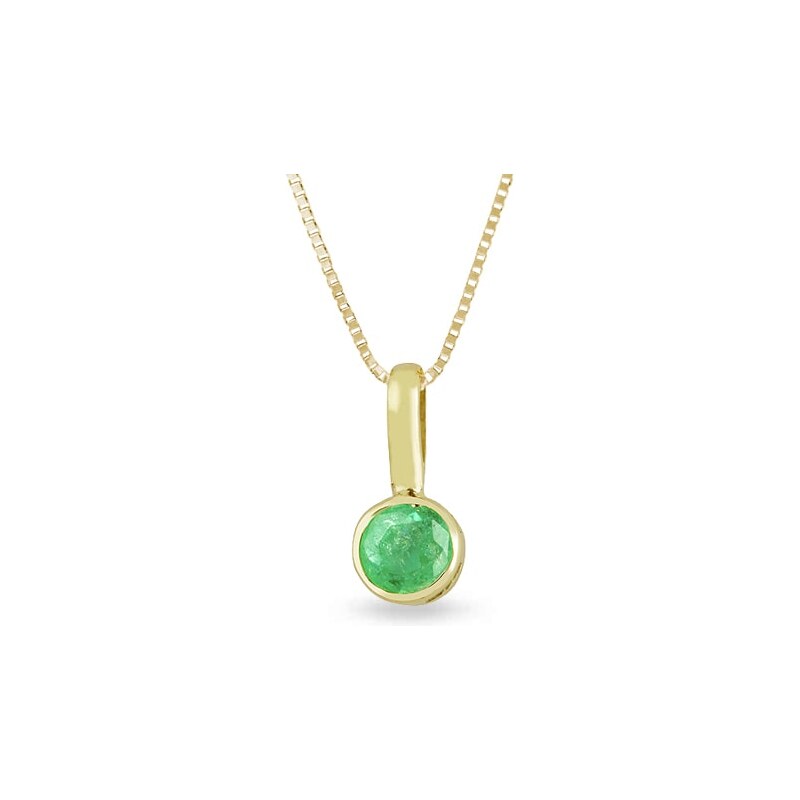 Smaragdový náhrdelník ve zlatě pro děti KLENOTA cl0019