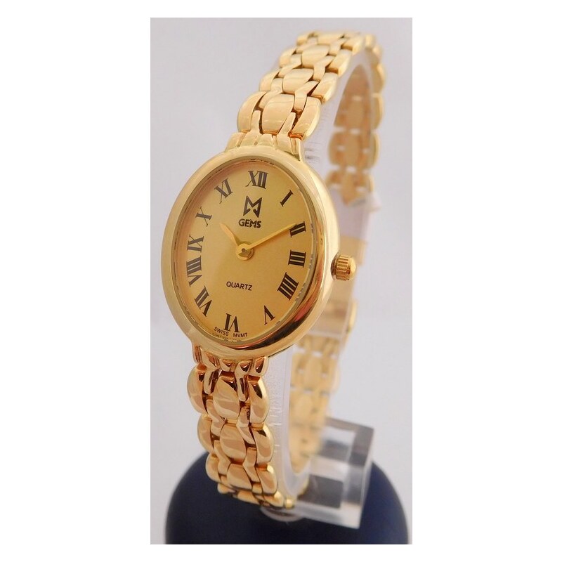 KLENOTY BUDÍN Luxusní celozlaté dámské zlaté hodinky GEMS 585/25,82gr  1440220 - GLAMI.cz