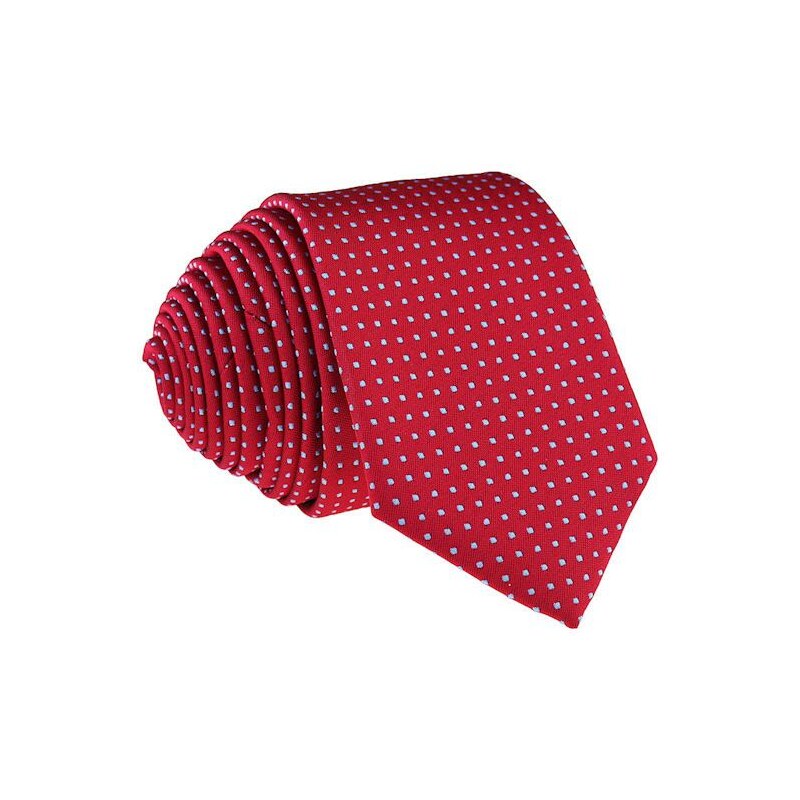 Šperky LAFIRA Style Pánská červená slim kravata se čtverečky - 6 cm