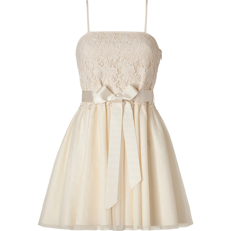 RED Valentino Ivory Cotton Lace Combo Dress