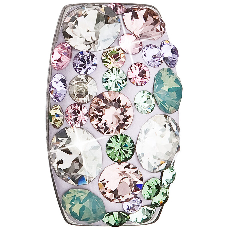 Stříbrný přívěsek s krystaly Swarovski mix barev obdélník 34194.3 74170387