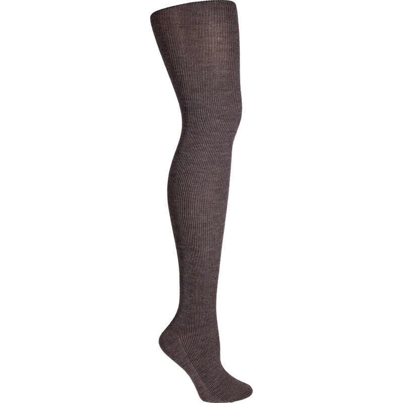 Fogal Taupe Wool-Silk-Cashmere Nepal Tights