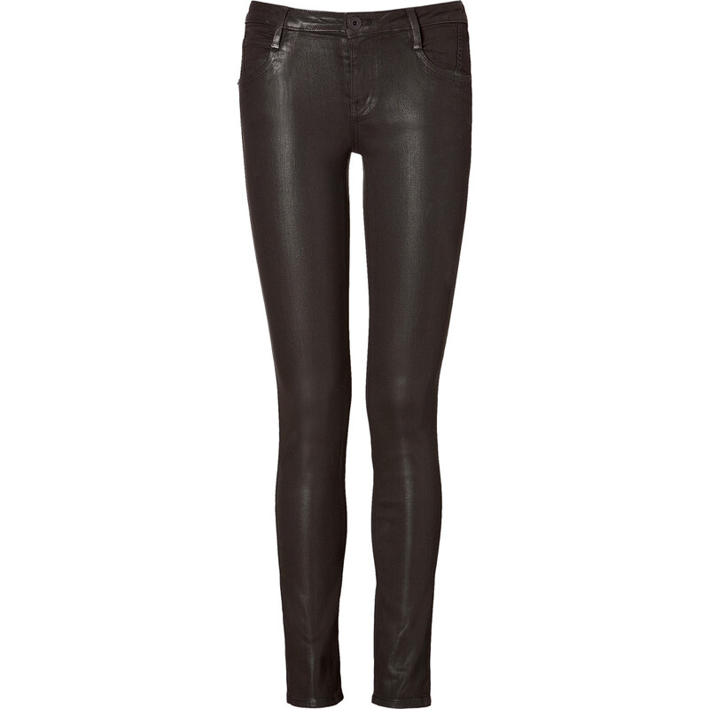Theyskens Theory Cotton Pathen Coated Jeans in Cocoa