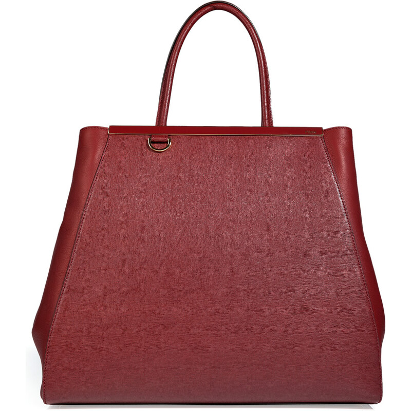 Fendi Leather 2Jours Tote in Cherry Red