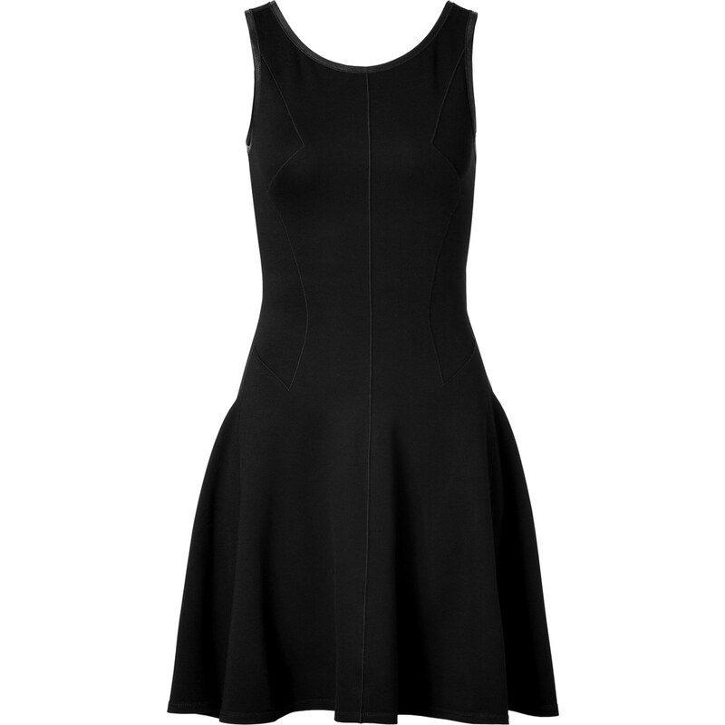 Faith Connexion Leather Trimmed Dress in Black