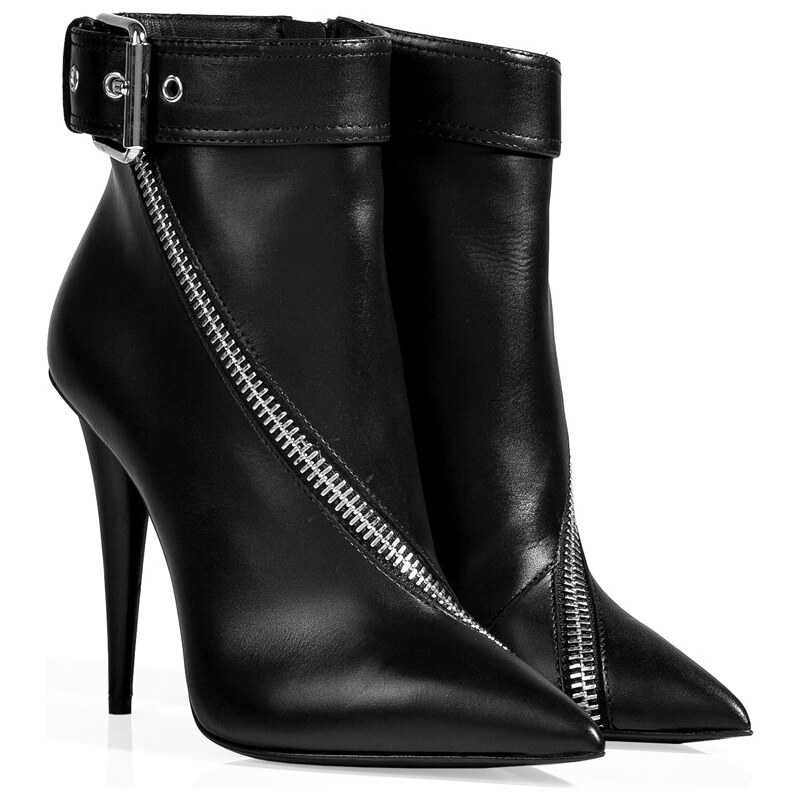 Giuseppe Zanotti Leather Twist Zip Ankle Boots in Black