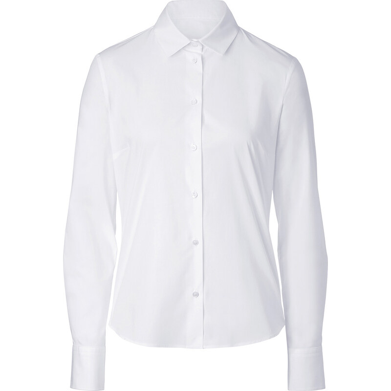 Jil Sander Navy Cotton Blouse in White