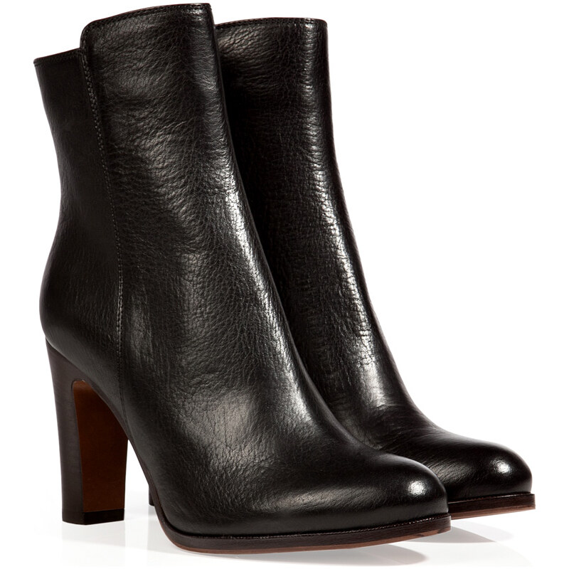 LAutre Chose Leather Ankle Boots in Black