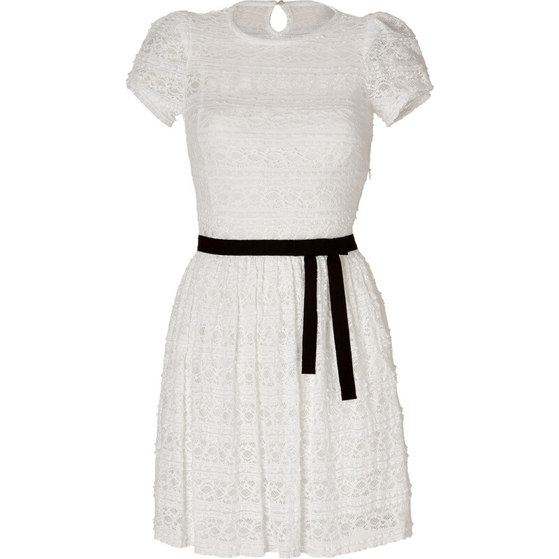 RED Valentino Puff Sleeve Lace Dress