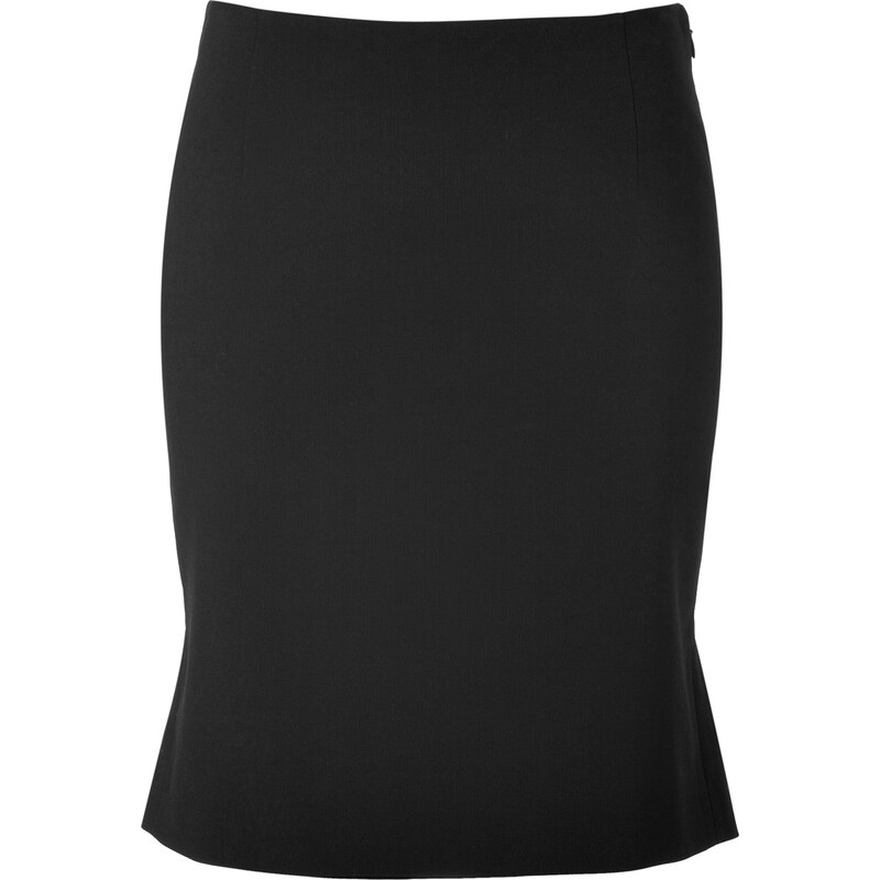 Alberta Ferretti Wool Skirt with Back Ruffle in Black