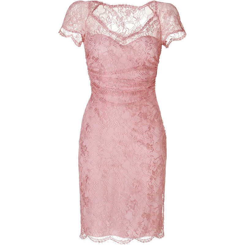 Emilio Pucci Draped Lace Overlay Dress in New Pink