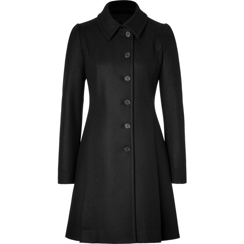 Jil Sander Navy Wool-Cashmere Coat in Black