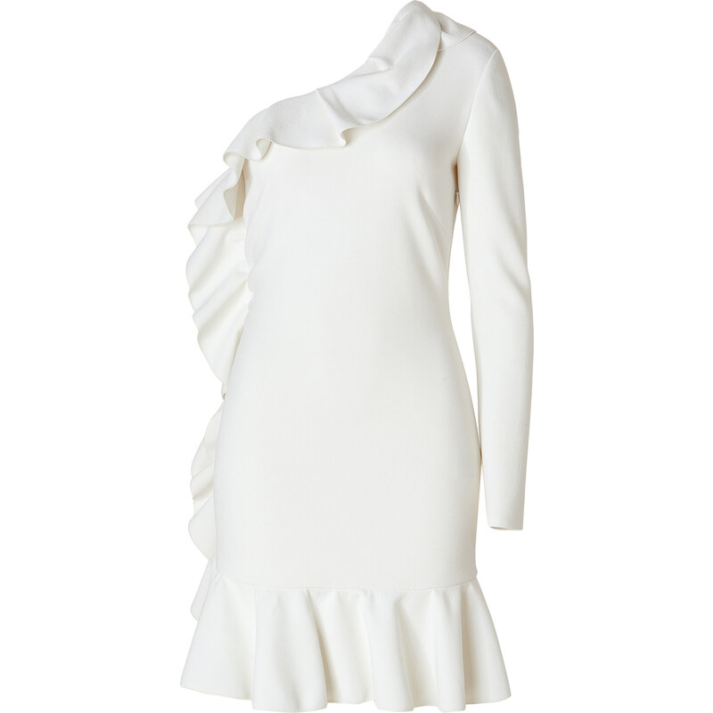 Emilio Pucci Wool One Sleeve Dress in White