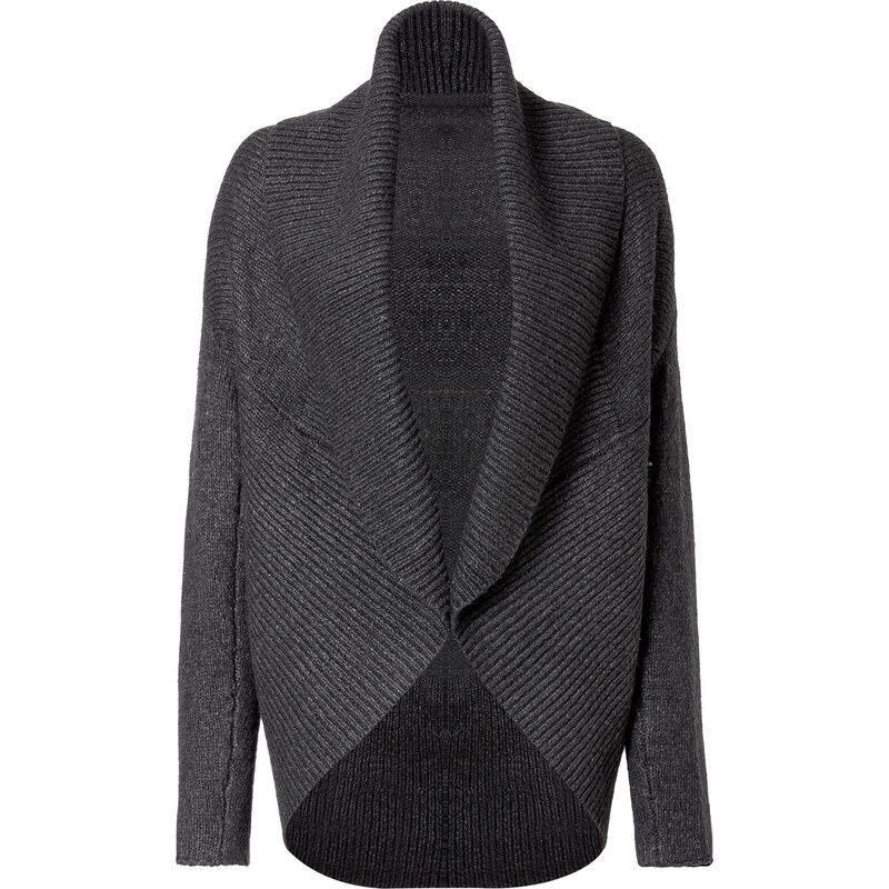 Vince Wool-Cashmere Cardigan in Charcoal