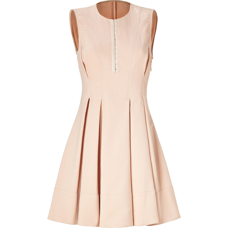 Vanessa Bruno Blush Cotton-Linen Pleated Dress