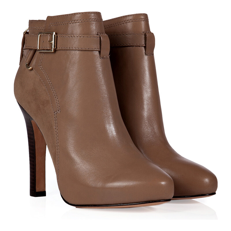 Diane von Furstenberg Leather/Suede Charise Ankle Boots in Honey Wheat