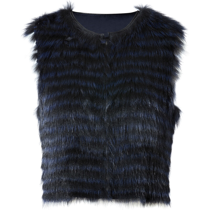 Steffen Schraut Darling Fur Vest in Deep Blue