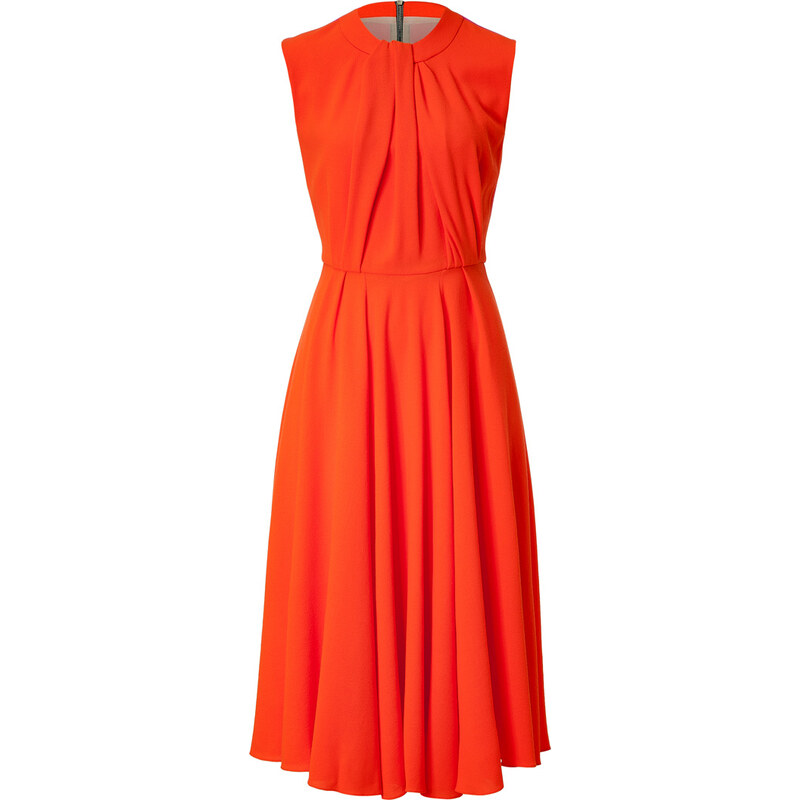 Roksanda Ilincic Wool-Crepe Sessler Dress in Fluro Orange/Pink