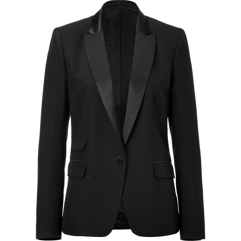 Paul & Joe Satin Collar Cousi Blazer in Black