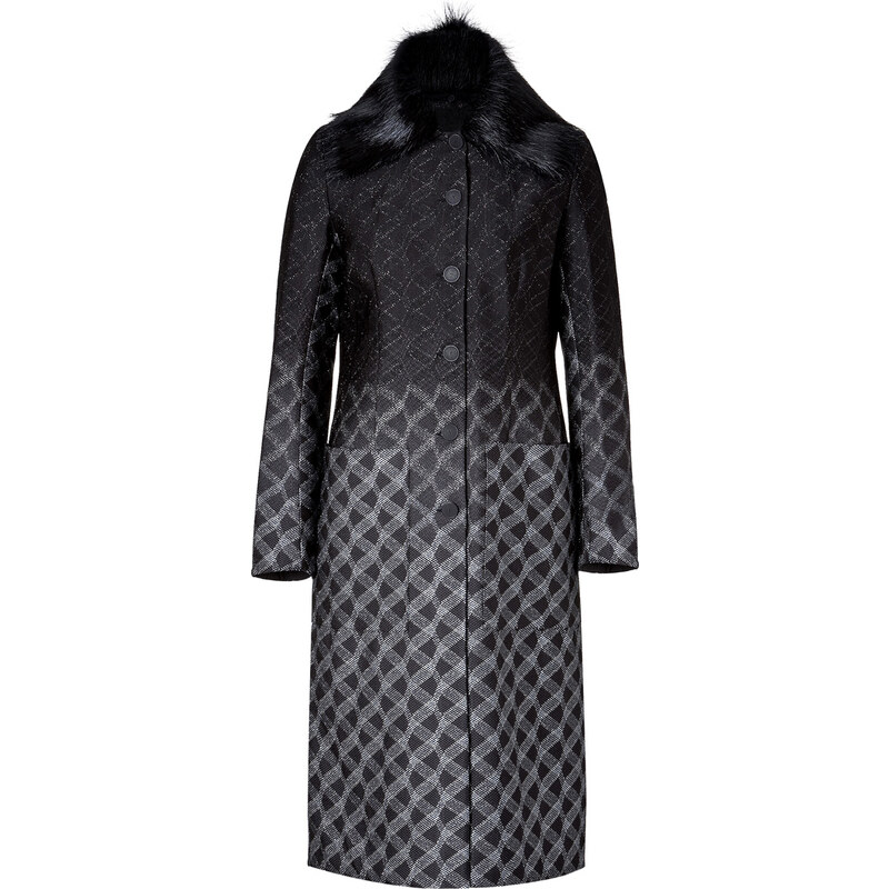 Missoni Patterned Coat with Fur Collar
