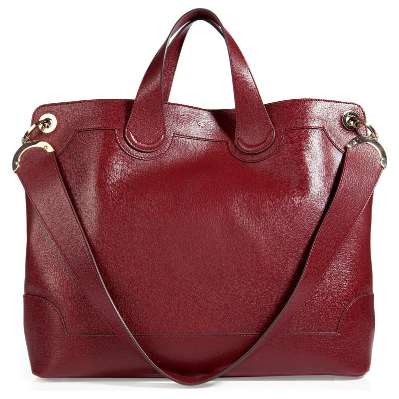 Anya Hindmarch Leather Seymour Shopper Tote in Medium Red