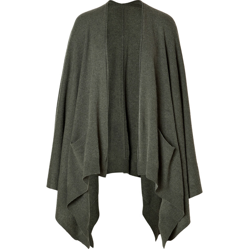 Closed Cashmere Poncho in Hunters Green