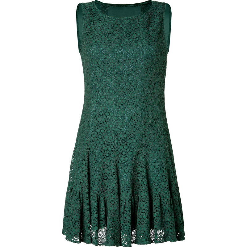 Anna Sui Eyelet Dress in Forest Green